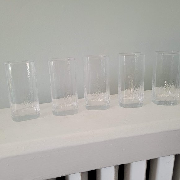 Vintage Frosted Textured Glass Tumblers - Trees - Picture 10 of 12